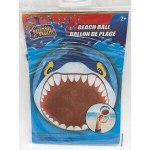 Splash N Swim Shark Beach Ball 20" Inflatable For Kids Ages 2+